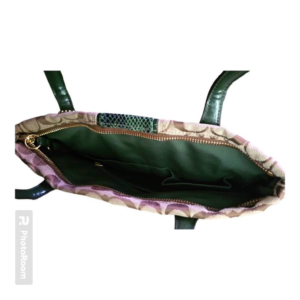 Coach Signature Python Striped Tote - image 2